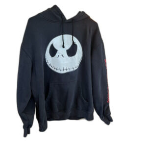 Disney Jack Skellington The Nightmare Before Christmas Black Hoodie Size XL
